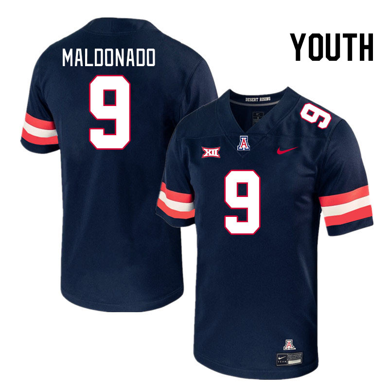 Youth #9 Gunner Maldonado Arizona Wildcats Big 12 Conference College Football Jerseys Stitched-Navy